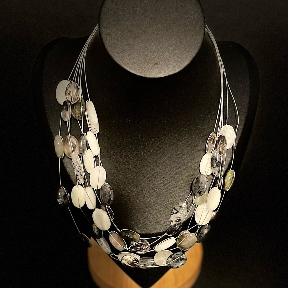 J.Jill Multi Strand Black and White Beaded Necklace